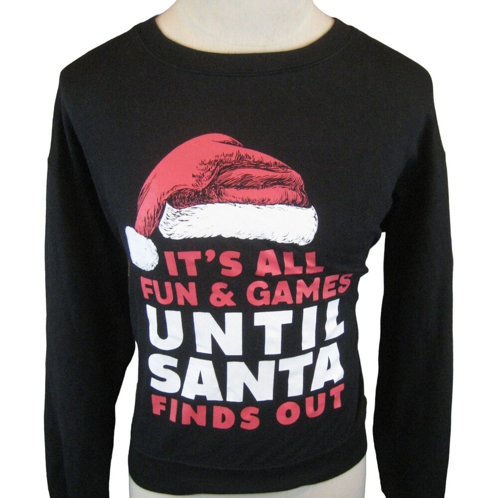 Youth Wound Up Black Christmas Fleece Sweatshirt Shirt w Graphics sz YL